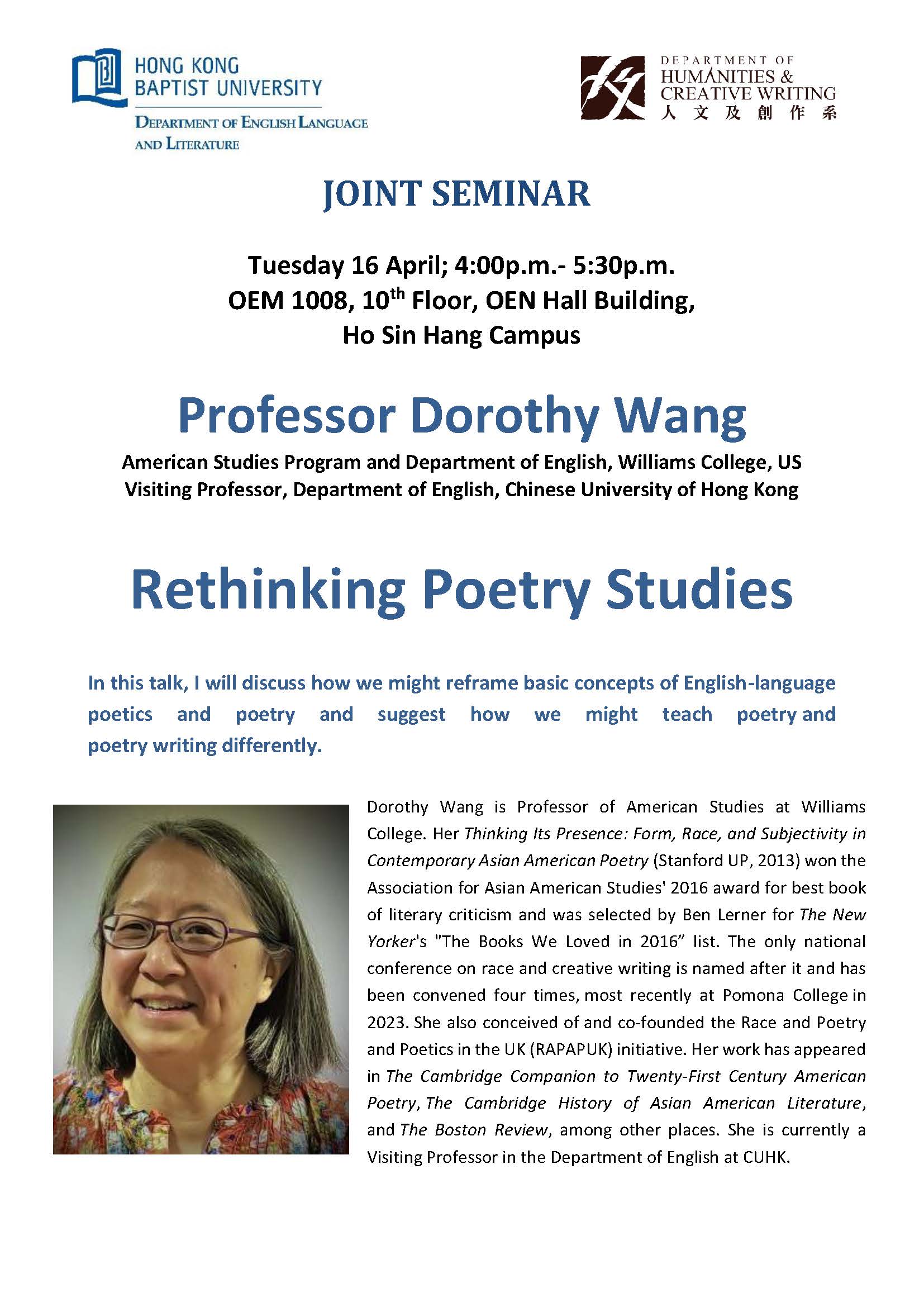 Dorothy Wangs Seminar 16042024